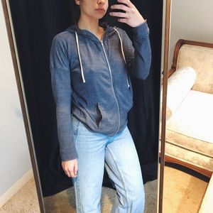 Alternative Apparel Navy Eco Jersey Zip Hoodie